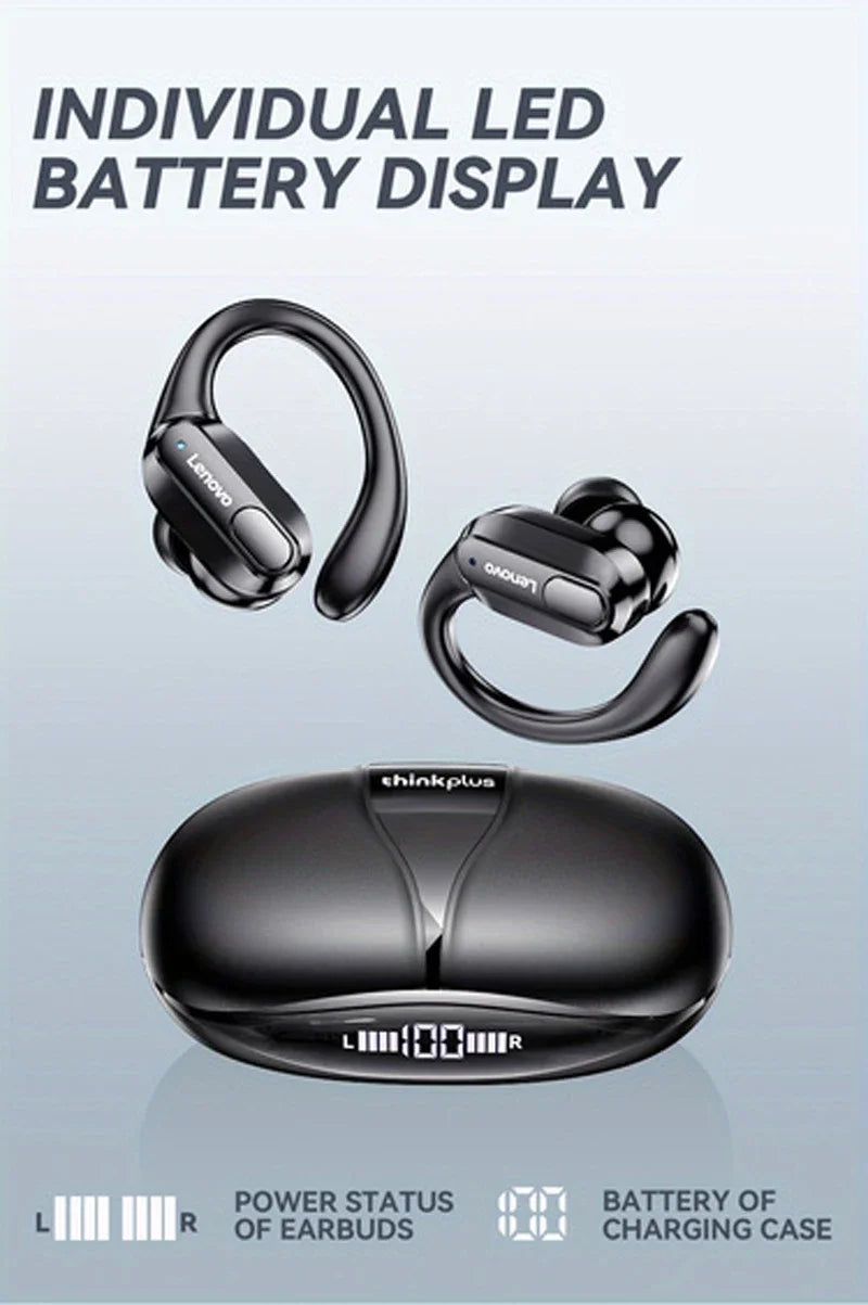 Lenovo XT80 Bluetooth 5.3 Earphones True Wireless Headphones with Mic Button Control Noise Reduction Earhooks Waterproof Headset