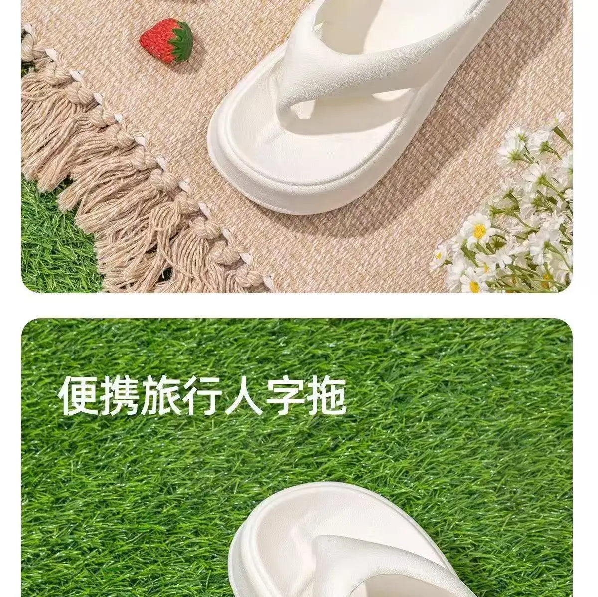 Platform Flip Flops for Women: Thick Cushioned Sole, Beach Slipper, Home Comfort, Summer Sandals