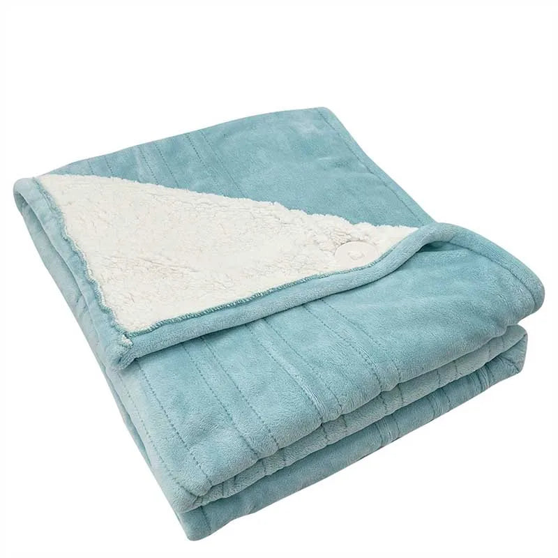 Acarps Electric Blankets Flannel & Sherpa 6 Heat Setting 10-hour Time Auto-Off Function Heated Blanket Over-Heated Protection