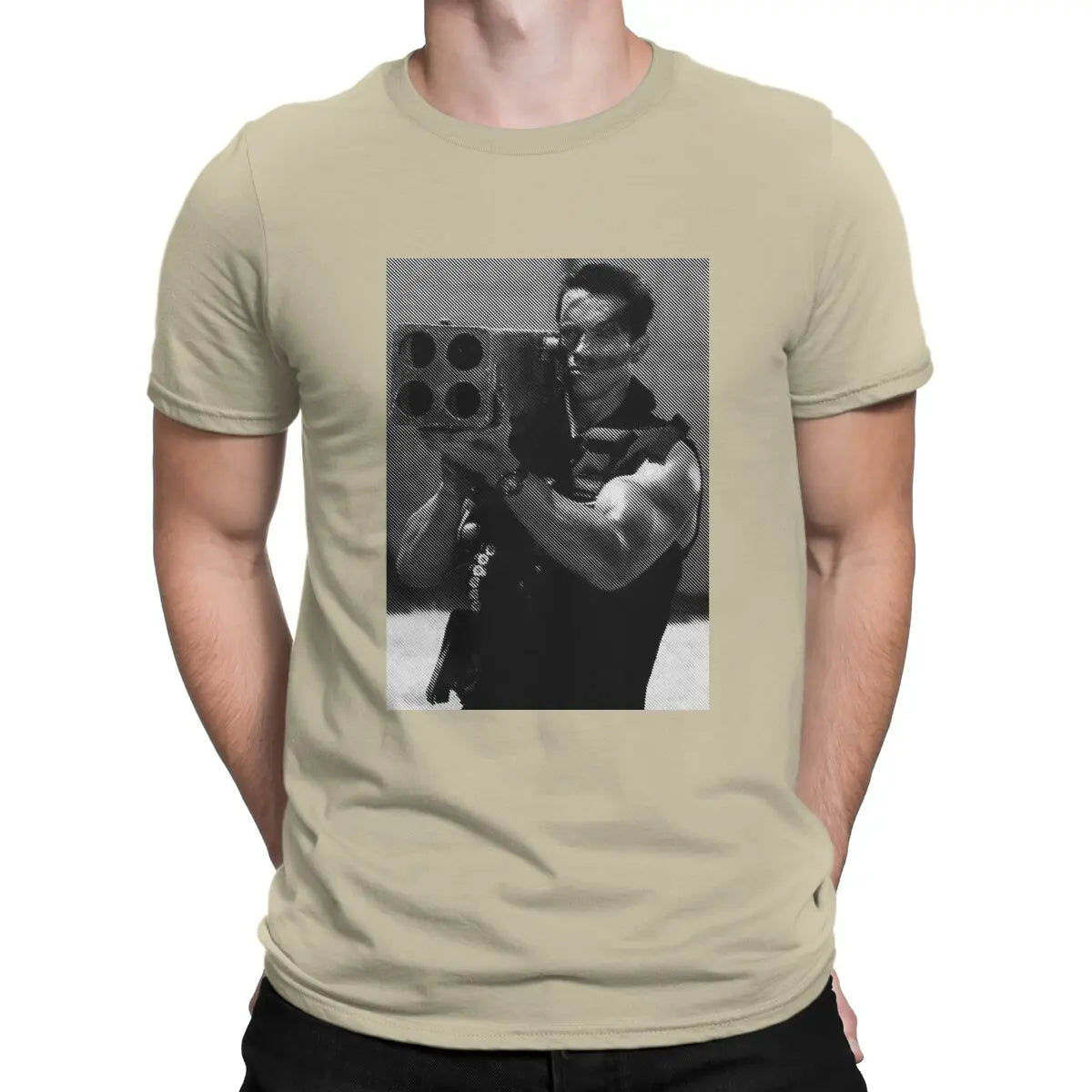 Men T-Shirts commando Novelty Pure Cotton Tees Short Sleeve Arnold Schwarzenegger T Shirt Round Neck Clothing Birthday Present