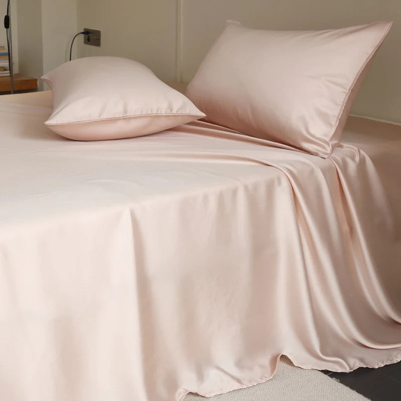 100% Silk Bed Sheet Set Luxury Mulberry Silk Bedding Sets Twin Full Double Queen King Size Fitted Sheet Flat Sheet Pillowcase