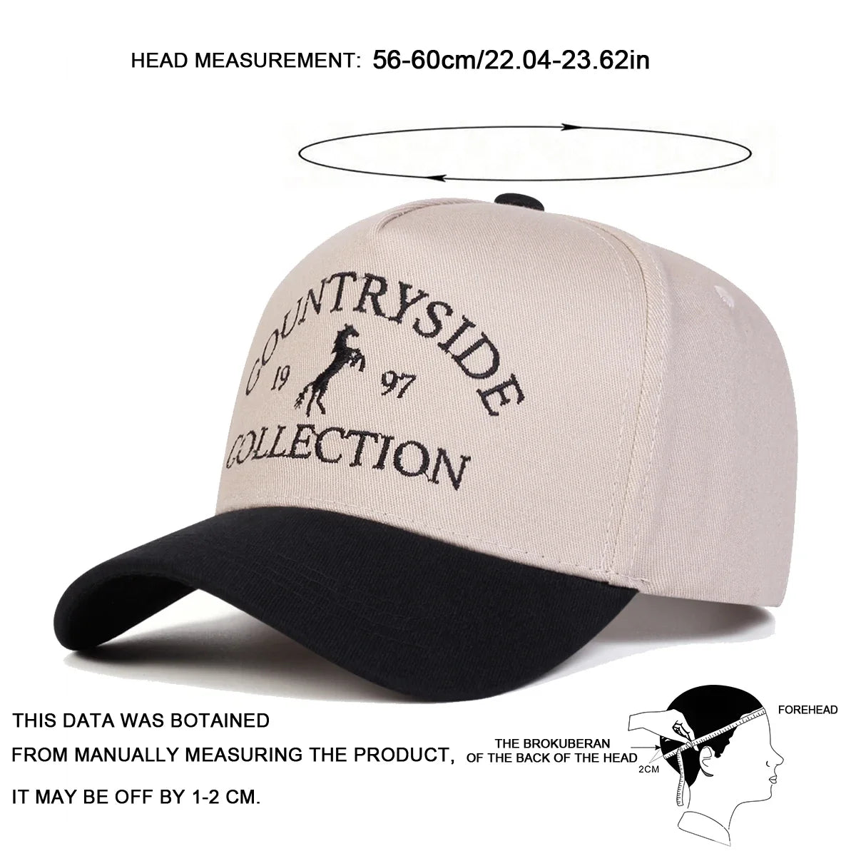 Unisex COUNTRYSIDE COLLECTION 1997 Embroidery Baseball Caps Outdoor Adjustable Spring and Autumn Casual Sunscreen Hat