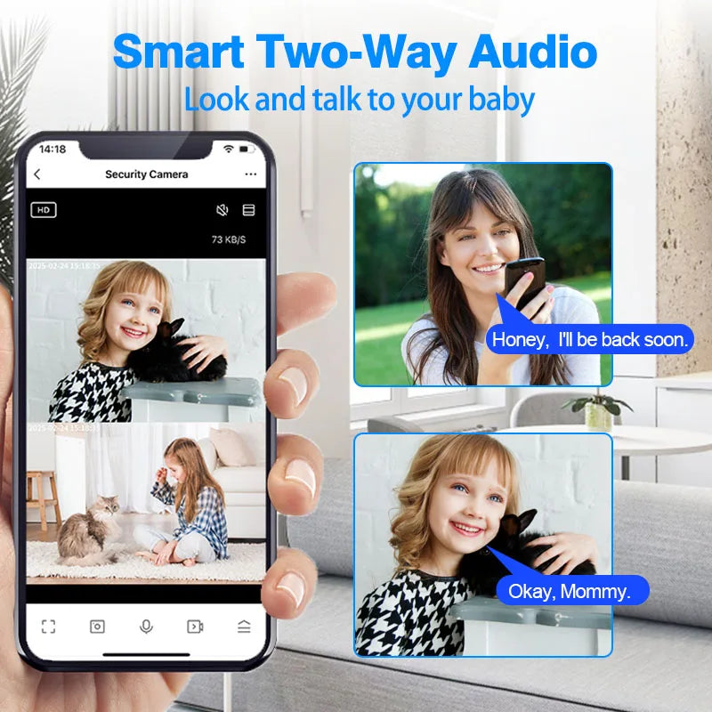 Tuya WiFi Security Camera 4MP HD Smart Life APP Indoor Monitor Supports Two-way Voice Intercom Monitors Real Time Auto Tracking