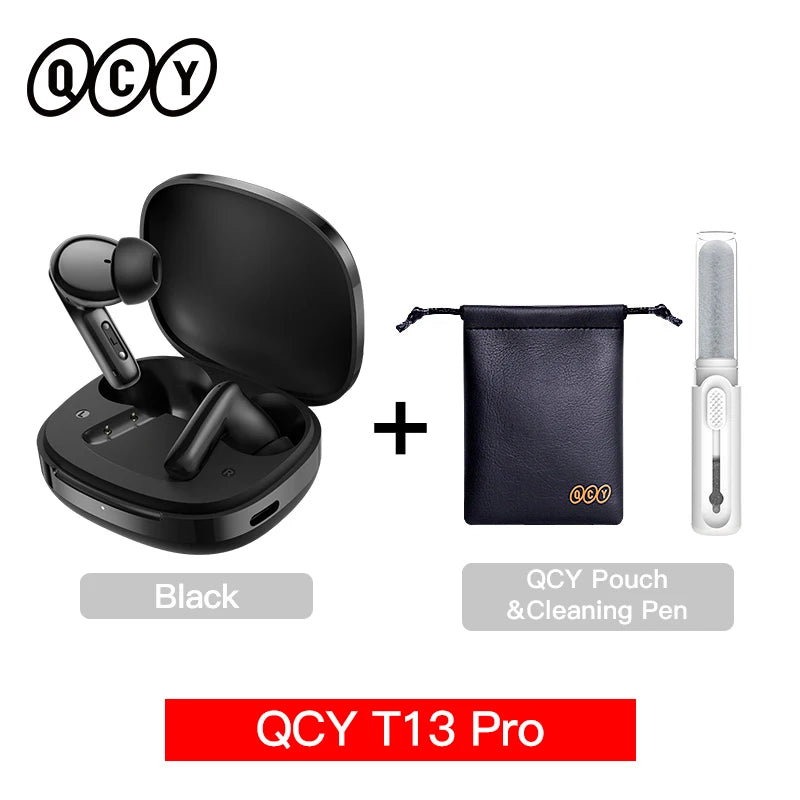 QCY T13 Pro HT23 Adaptive ANC Wireless Earbuds 13mm Drivers Powerful Bass 50dB Hybrid ANC Bluetooth 6.0 Earphones 6 Mics ENC 47H