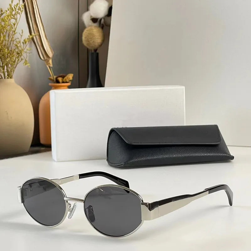 Hot Sale Women Round Sunglasses Brand Designer Metal Frame Shades Eyeware Girls Vintage Fashion Ladies Traveling Sun Glasses