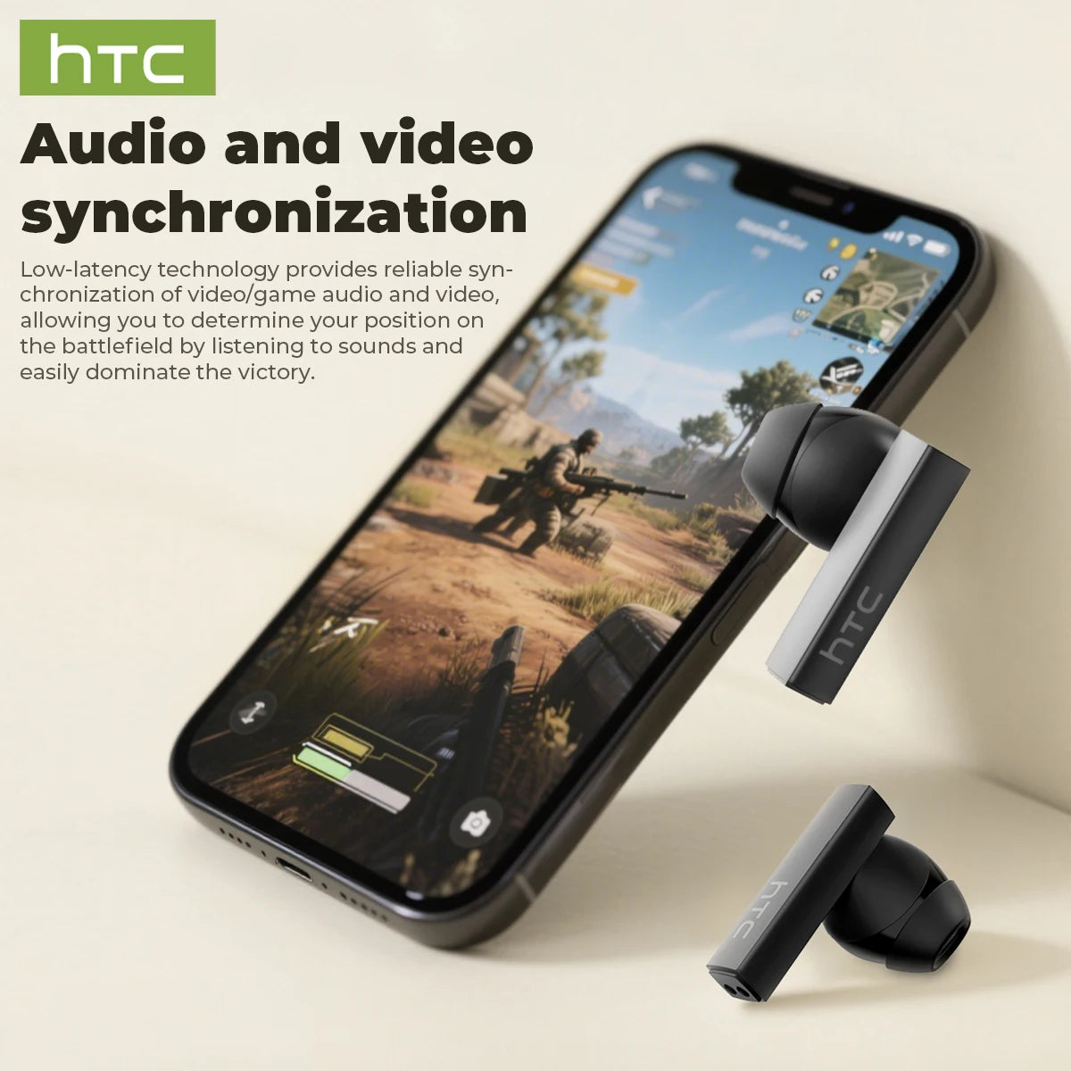 Headphones Bluetooth 5.2 TWS HTC Wireless Earphones Sports Earbuds With Microphone Full HD LCD Display Control Music Headset