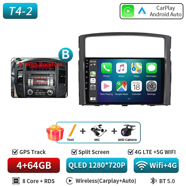 For Mitsubishi Pajero 4 2006-2014 Android Car Radio Automotive Multimedia Player GPS Navigation Carplay Touch Screen Auto Stereo