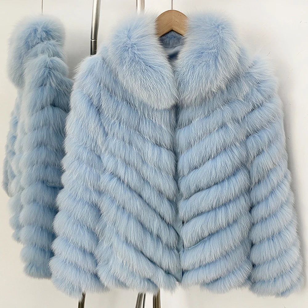 Reality Fur Coat Clothes for Women Real Fur Coat Winter Autumn Fox Fur Jacket Fashion Warm Long Sleeve Streetwear Lady New Style