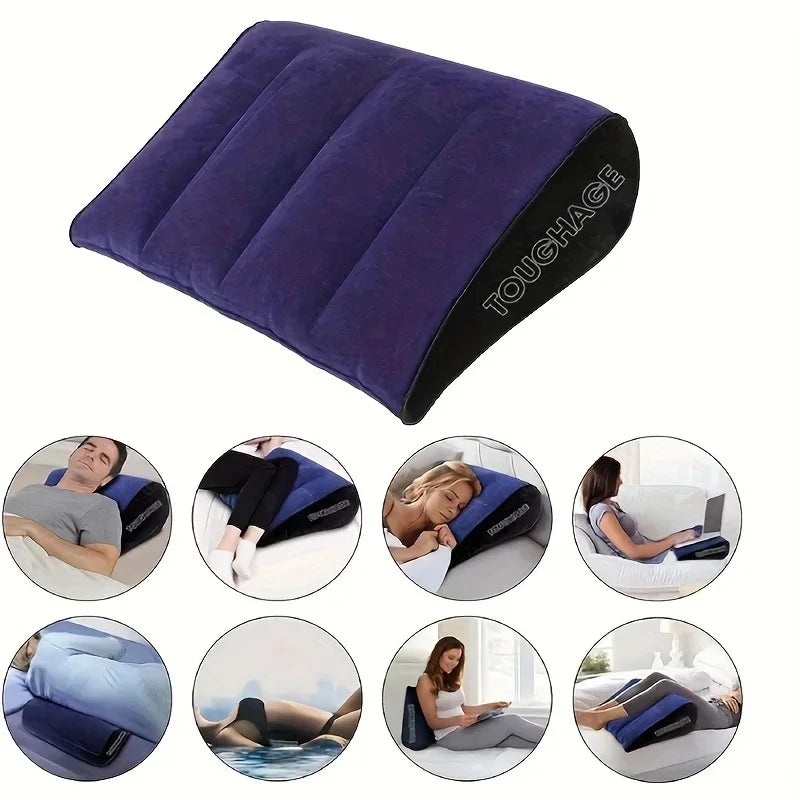 Multifunctional Body Pillow Portable Inflatable Pillow Cushion Positions Support Air Cushion Outdoor Travel Triangular Pillow