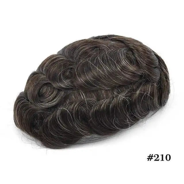 Men Toupee Capillary Prothesis Lace PU Indian Human Hair Wig for Man Australia Toupee Hairpiece Natural Hair System Durable Wigs