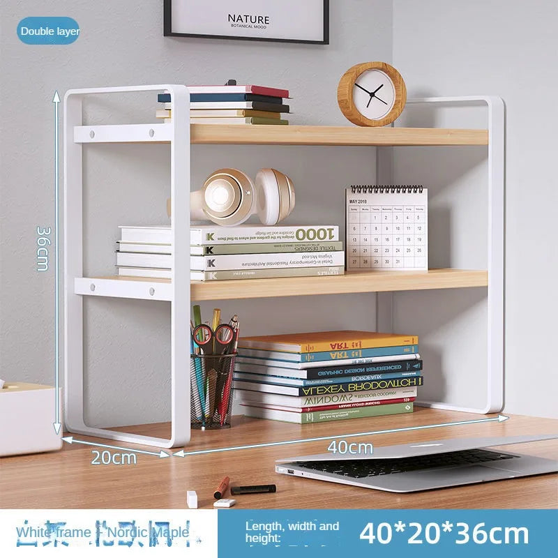 Shelf Desktop Storage  Bookshelf Student Desk Shelves Racks Office Computer Desk Tiered Cabinet Home Storage Holders Organizer