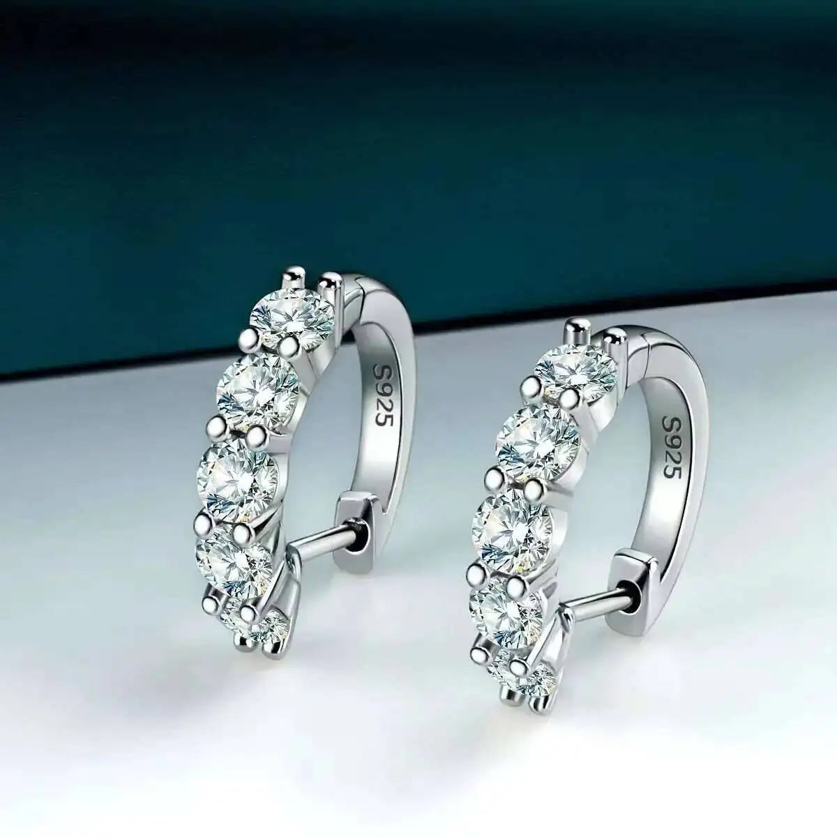 TY 3mm D Color Moissanite Earrings 925 Sterling Sliver Plated White Gold Hoop Earring For Women Wedding Party Fine Jewelry Gift