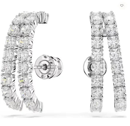 Original white crystal clip earrings, women's fashion trend earrings, jewelry accessories, birthday party gifts