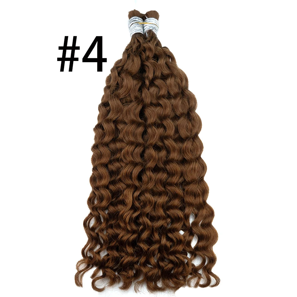 Cuticle Aligned Loose Deep Wave Bulk Human Hair For Braiding Unprocessed No Weft Raw Indian Bundles Human Hair Bulk Extensions