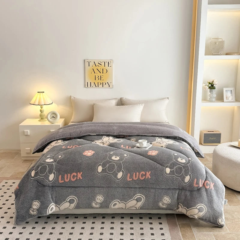 Bohemian Style Thick Warm Winter Blankets for Bed King Queen Size Snowflake Velvet Comforter Floral Pattern Weight Plush Blanket