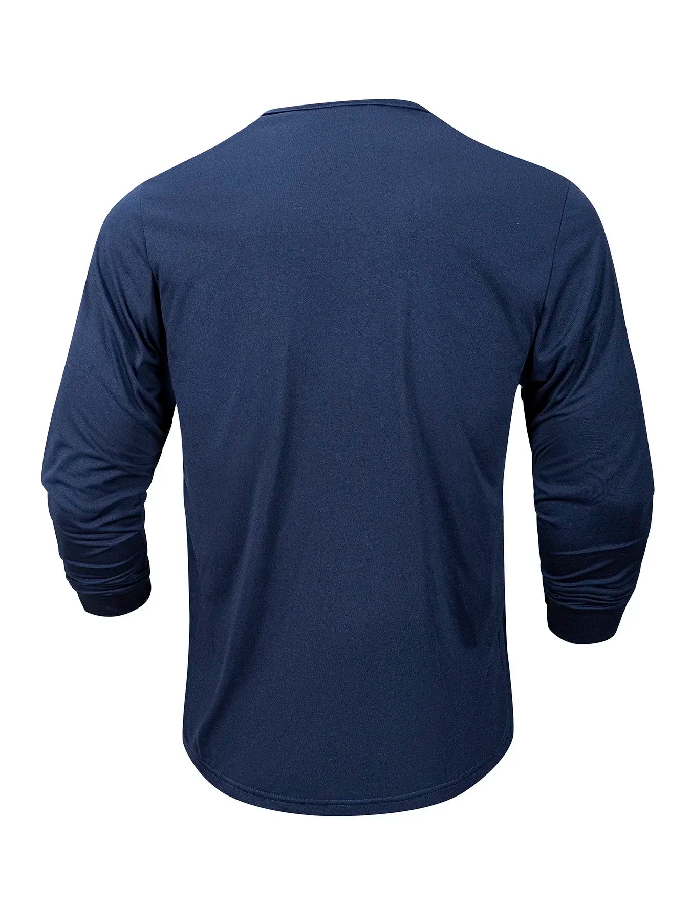 Men Long Sleeved T-shirt Slim Fit Bottoming Shirt Fitness Tops Tees Button Henley Neck Casual Cozy Tshirt