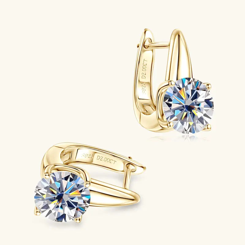 Anziw 2.0CT 8mm D Color Moissanite U Shape Hoop Earrings for Women 925 Silver Solitaire Lab Diamond Sparking Jewelry 2025 Trend