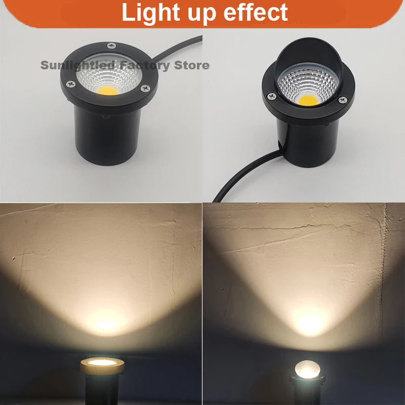 LED Underground Lamp Waterproof In-Ground Light Buried Light Landscape Lighting for Path Deck Garden Outdoor Lamp 12V 220V