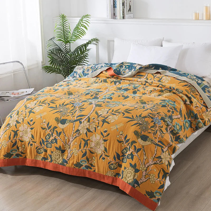New Luxury Cotton Blankets And Bedspread Double-sided Sofa Towel Household Nap Blankets Soft Summer Cooling Quilt Bed Sheet