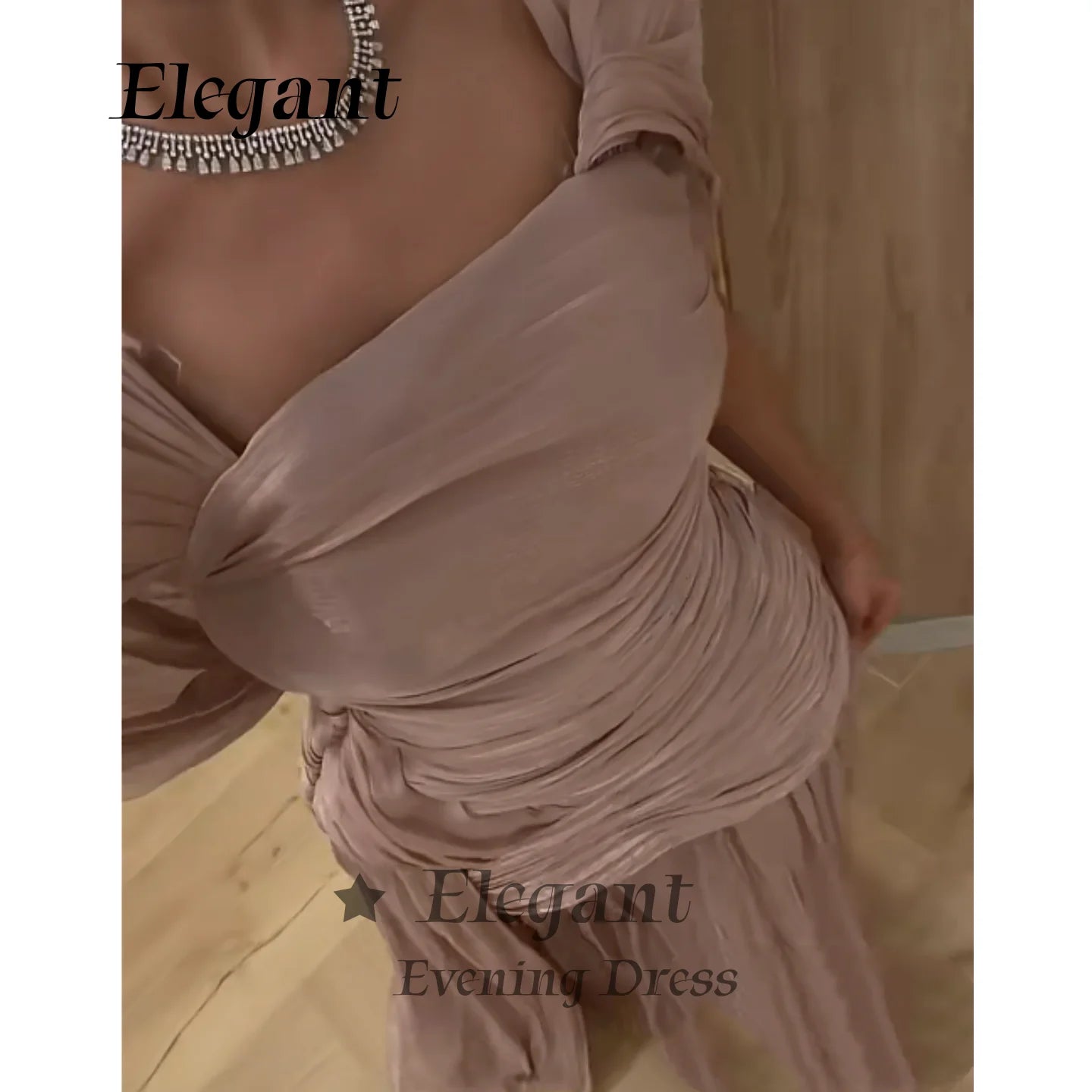 Arabia Dubai Modern Women's Prom Dresses Pink Shimmer Slim Waist Evening Dresses For Events Woman Party Wedding Dress Customized
