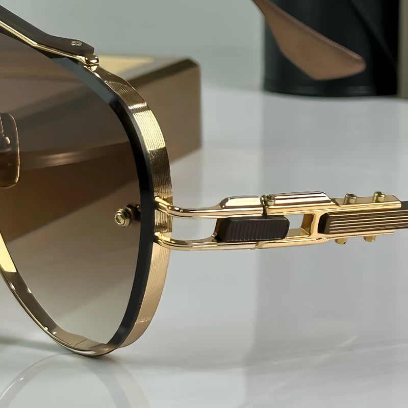 Ins America 281 Big Oversized Style Oval Uv400 Sunglasses Gradient Men and Women Alloy High Quality Punk Eyeglasses with Case