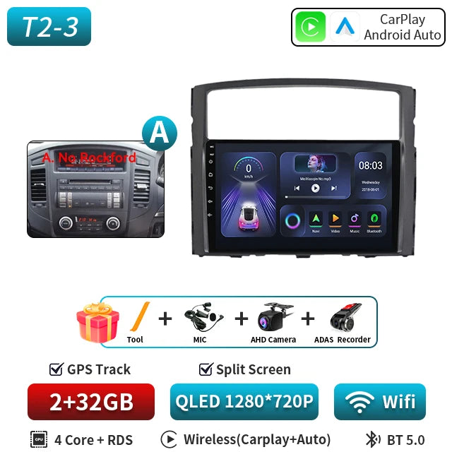 For Mitsubishi Pajero 4 2006-2014 Android Car Radio Automotive Multimedia Player GPS Navigation Carplay Touch Screen Auto Stereo