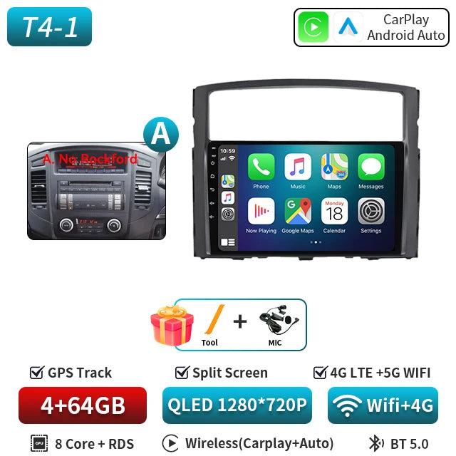For Mitsubishi Pajero 4 2006-2014 Android Car Radio Automotive Multimedia Player GPS Navigation Carplay Touch Screen Auto Stereo