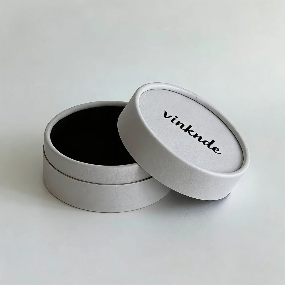 50Pcs/Lot 10x5cm Custom Logo Rigid Cylinder Gift Packaging Boxes for Jewelry Necklace Earrings Keychina Brooch Paper Round Box