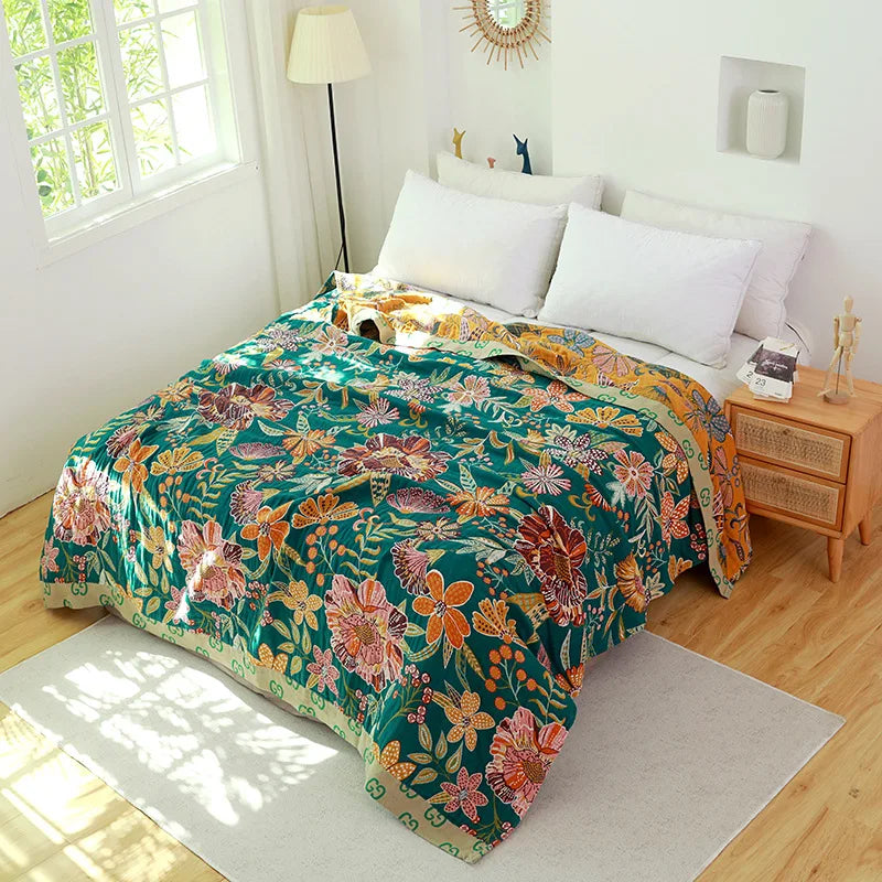 New Luxury Cotton Blankets And Bedspread Double-sided Sofa Towel Household Nap Blankets Soft Summer Cooling Quilt Bed Sheet