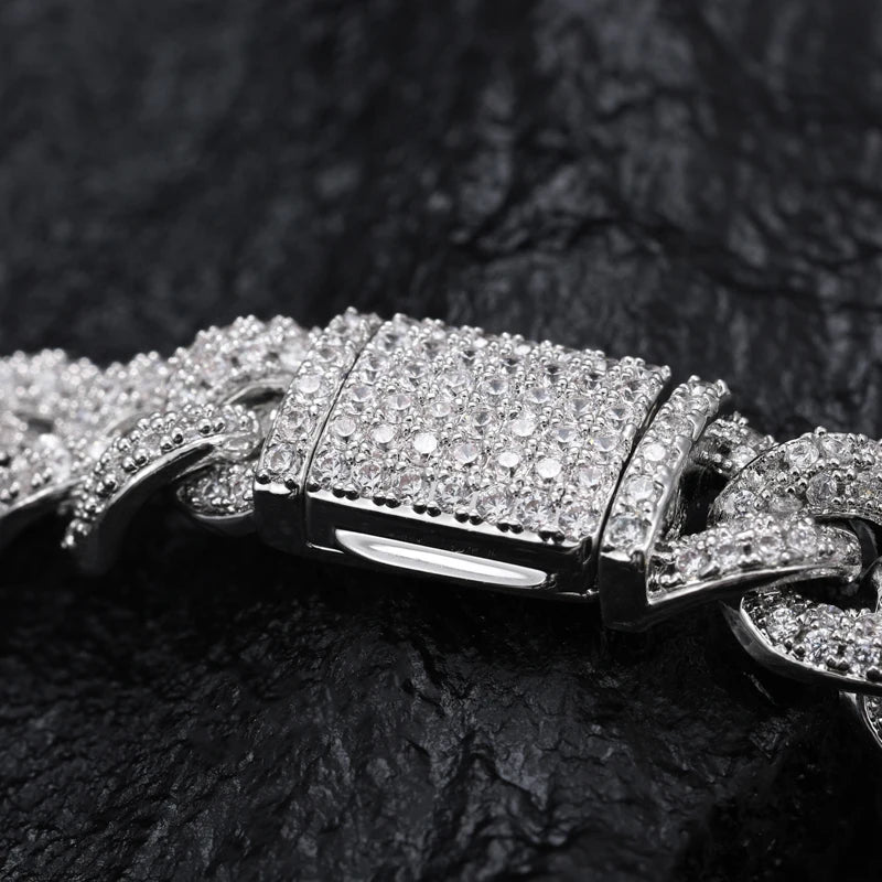 TUHE 8MM Cuban Link Chain for Man Bracelet Moissanite 925 Sterling Silver Bracelet for Men Hip Hop Jewelry Fashion Party Gifts