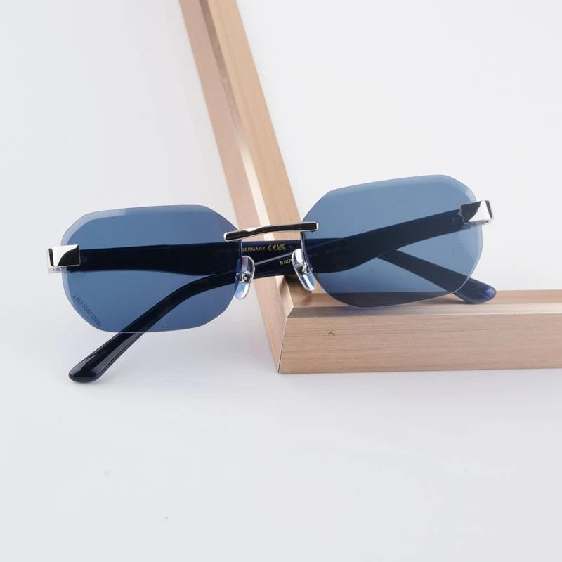 Boundless Germany Designer Sunglasses Square Men Women Alloy Acetate Luxury Brand Trendy Classical Diamond Cutting UV400 Gafas