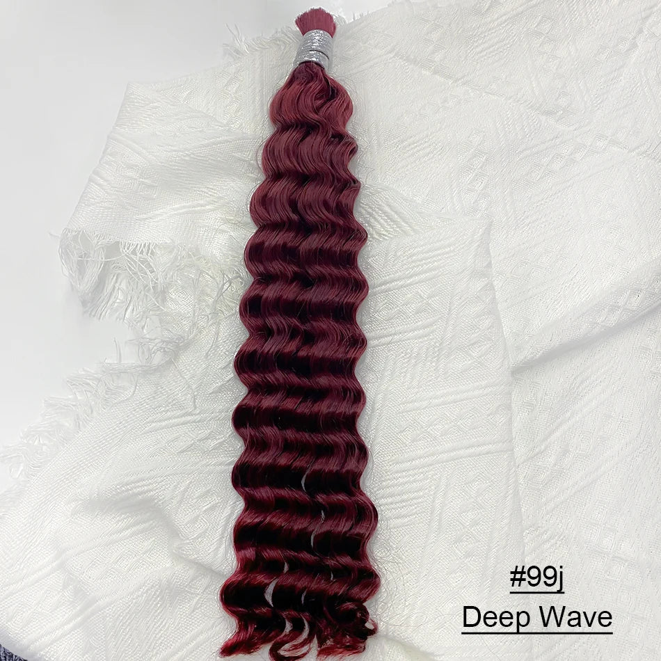 Cuticle Aligned Loose Deep Wave Bulk Human Hair For Braiding Unprocessed No Weft Raw Indian Bundles Human Hair Bulk Extensions