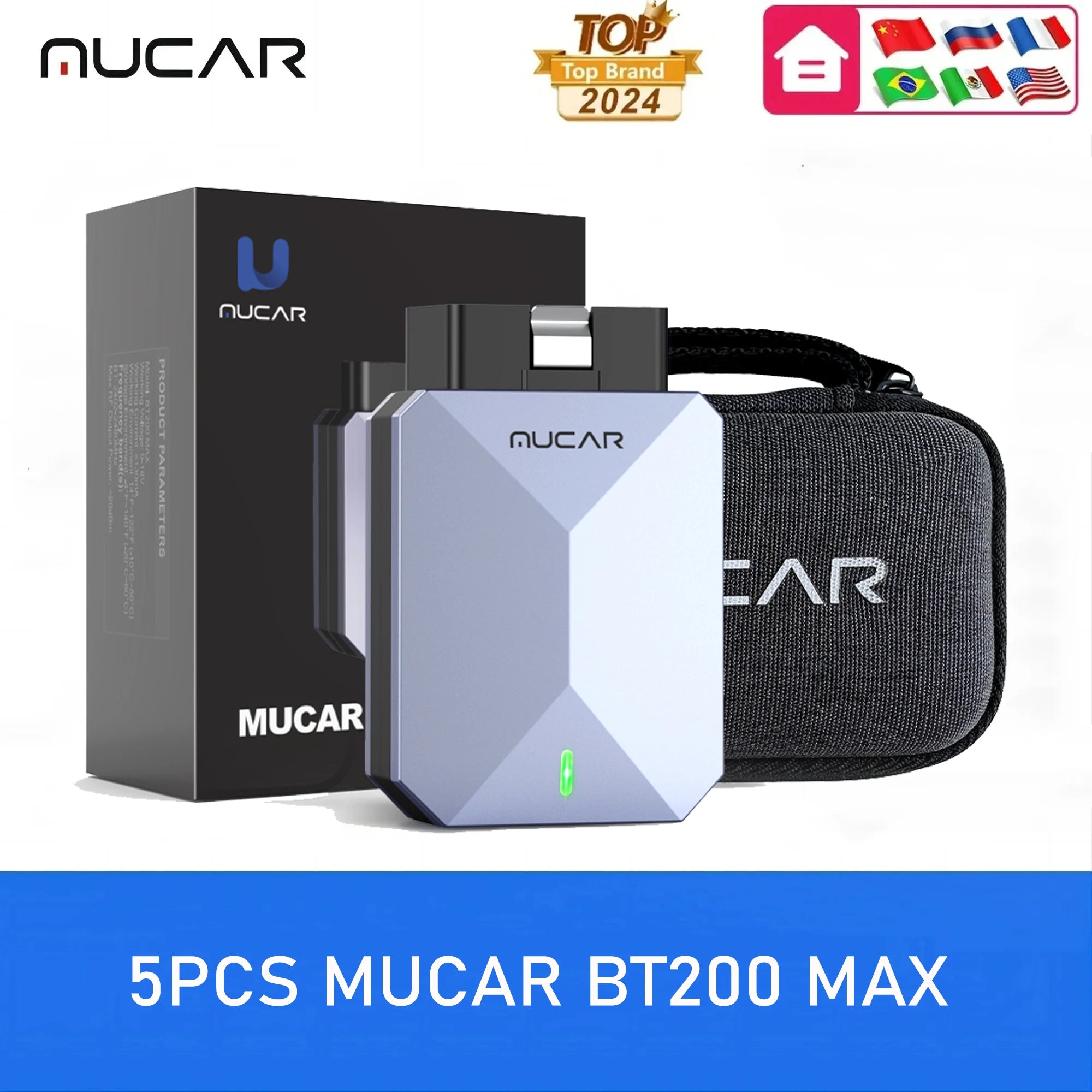MUCAR BT200 MAX OBD2 Scanner Full System Automotive Diagnostic Scanners 15 Reset Active Test Lifetime Free Update Mucar Scanner