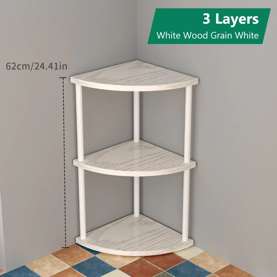 Multi-layer Storage Rack Wall Corner Shelf Living Room/Kitchen/Bedroom Wall Corner Organize Storage Shelf Plant Rack Flower Rack