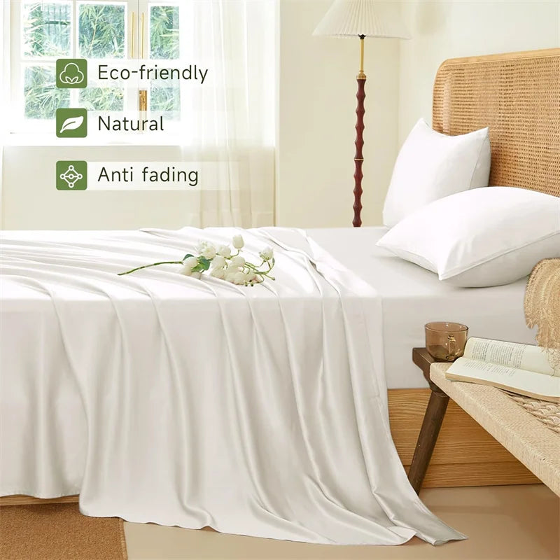 100% Silk Bed Sheet Set Luxury Mulberry Silk Bedding Sets Twin Full Double Queen King Size Fitted Sheet Flat Sheet Pillowcase