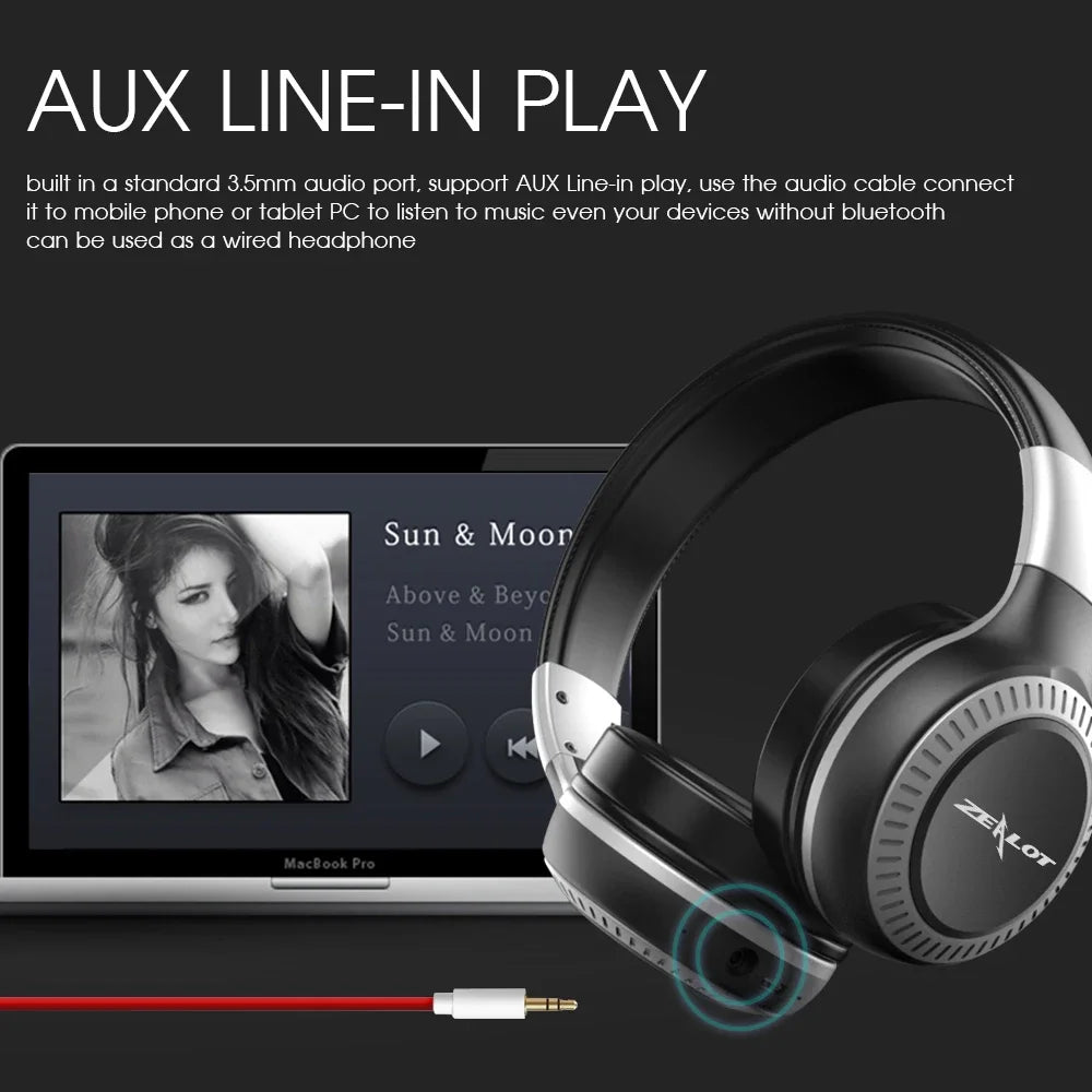 B19 Bluetooth Headphones with Fm Radio LCD Screen Hifi Bass Stereo Earphone Wireless Headset with Mic Support TF/sd Card