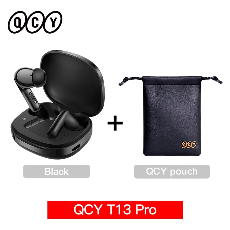 QCY T13 Pro HT23 Adaptive ANC Wireless Earbuds 13mm Drivers Powerful Bass 50dB Hybrid ANC Bluetooth 6.0 Earphones 6 Mics ENC 47H