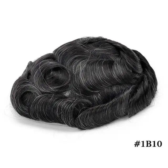 Men Toupee Capillary Prothesis Lace PU Indian Human Hair Wig for Man Australia Toupee Hairpiece Natural Hair System Durable Wigs