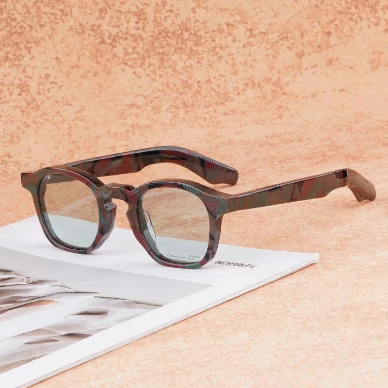 ZEPHIRIN Round Acetate Sunglasses for Men and Women High Quality Brand Designer Optical Prescription UV400 Retro Eyeglasses