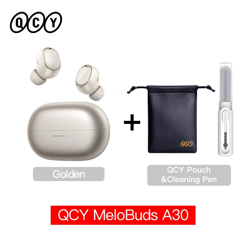QCY MeloBuds A30 Wireless Earbuds 60dB Adaptive AI Scene ANC 8-Mic 3-Device Connect Bluetooth Earphones LDAC Hi-Res Headphones