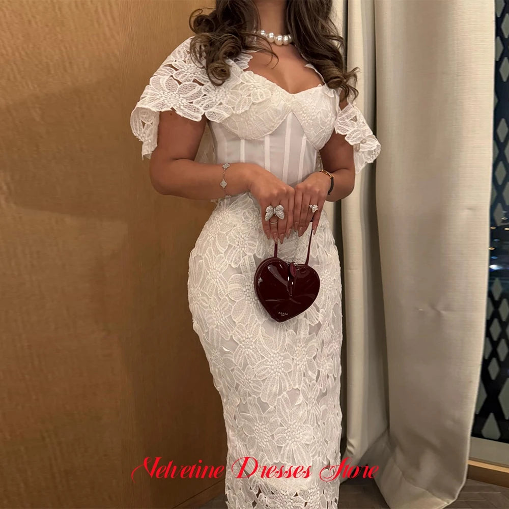 Fashion Appliques Evening Dress High Quality V-Neck Appliques Customized Prom Dresses Modern Short Sleeves Celebrity Gowns
