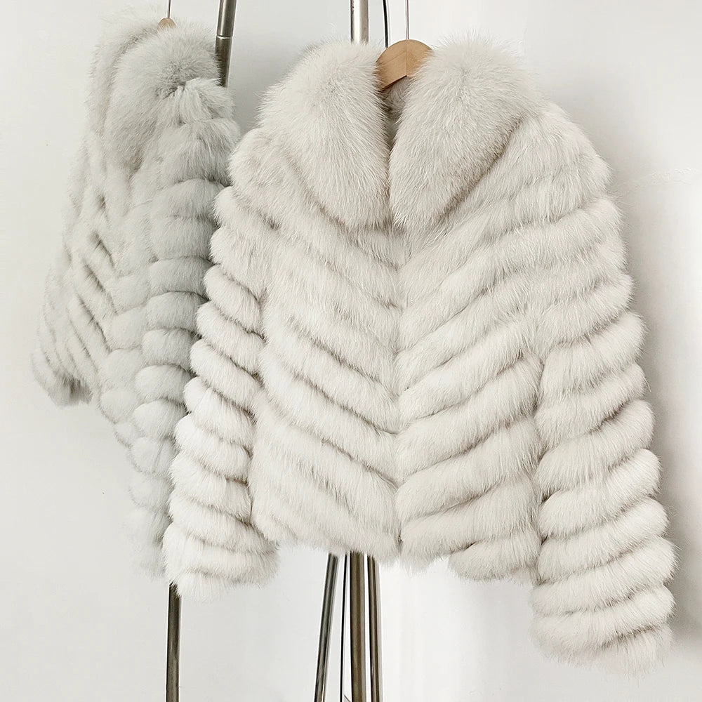 Reality Fur Coat Clothes for Women Real Fur Coat Winter Autumn Fox Fur Jacket Fashion Warm Long Sleeve Streetwear Lady New Style