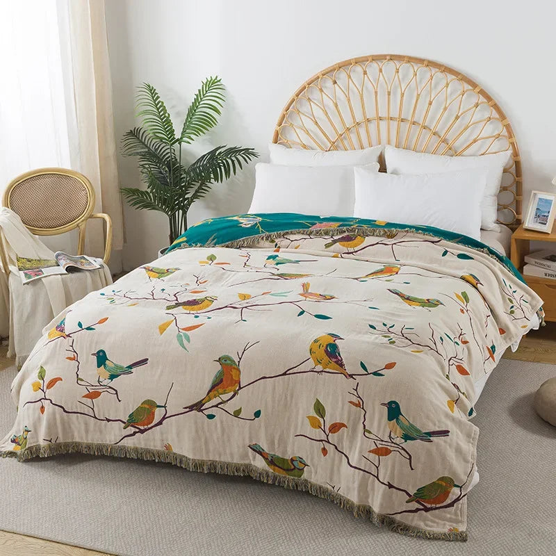 New Luxury Cotton Blankets And Bedspread Double-sided Sofa Towel Household Nap Blankets Soft Summer Cooling Quilt Bed Sheet
