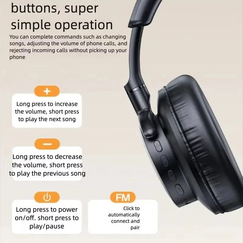 Choice BT08 HiFi Bluetooth Headphones 45dB ANC Wireless Earphone 95% Noise Reduction Immersive Over Ear Headset 10H Playtime
