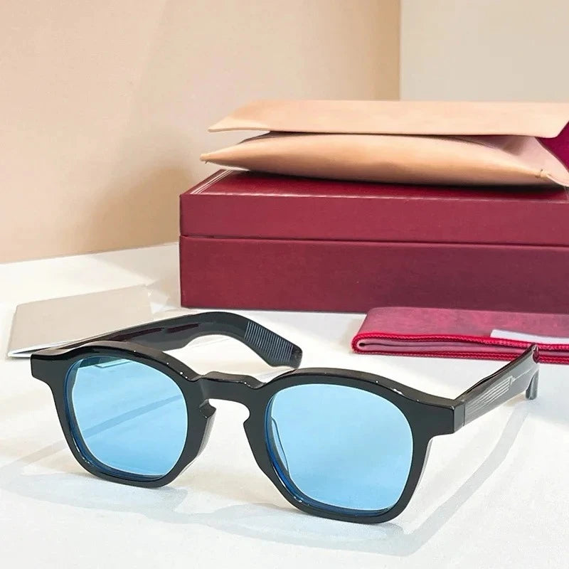 ZEPHIRIN Round Acetate Sunglasses for Men and Women High Quality Brand Designer Optical Prescription UV400 Retro Eyeglasses