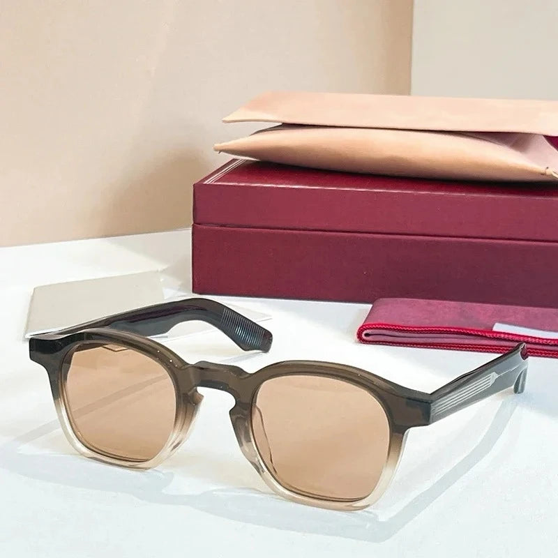ZEPHIRIN Round Acetate Sunglasses for Men and Women High Quality Brand Designer Optical Prescription UV400 Retro Eyeglasses