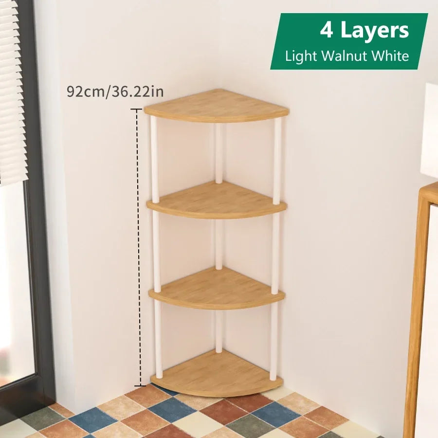 Multi-layer Storage Rack Wall Corner Shelf Living Room/Kitchen/Bedroom Wall Corner Organize Storage Shelf Plant Rack Flower Rack