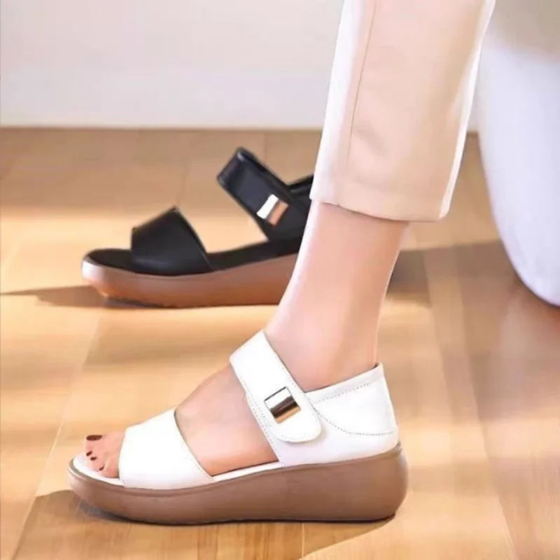 Women's Platform Sandals, Lightweight & Breathable Open Toe Sandals, Adjustable Casual Shoes for Summer Daily & Beach Travel