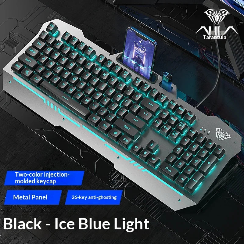 F3010 Mechanical Feel Wired Keyboard Ergonomic Design for Gaming Office Laptop Desktop Computer Home Adult
