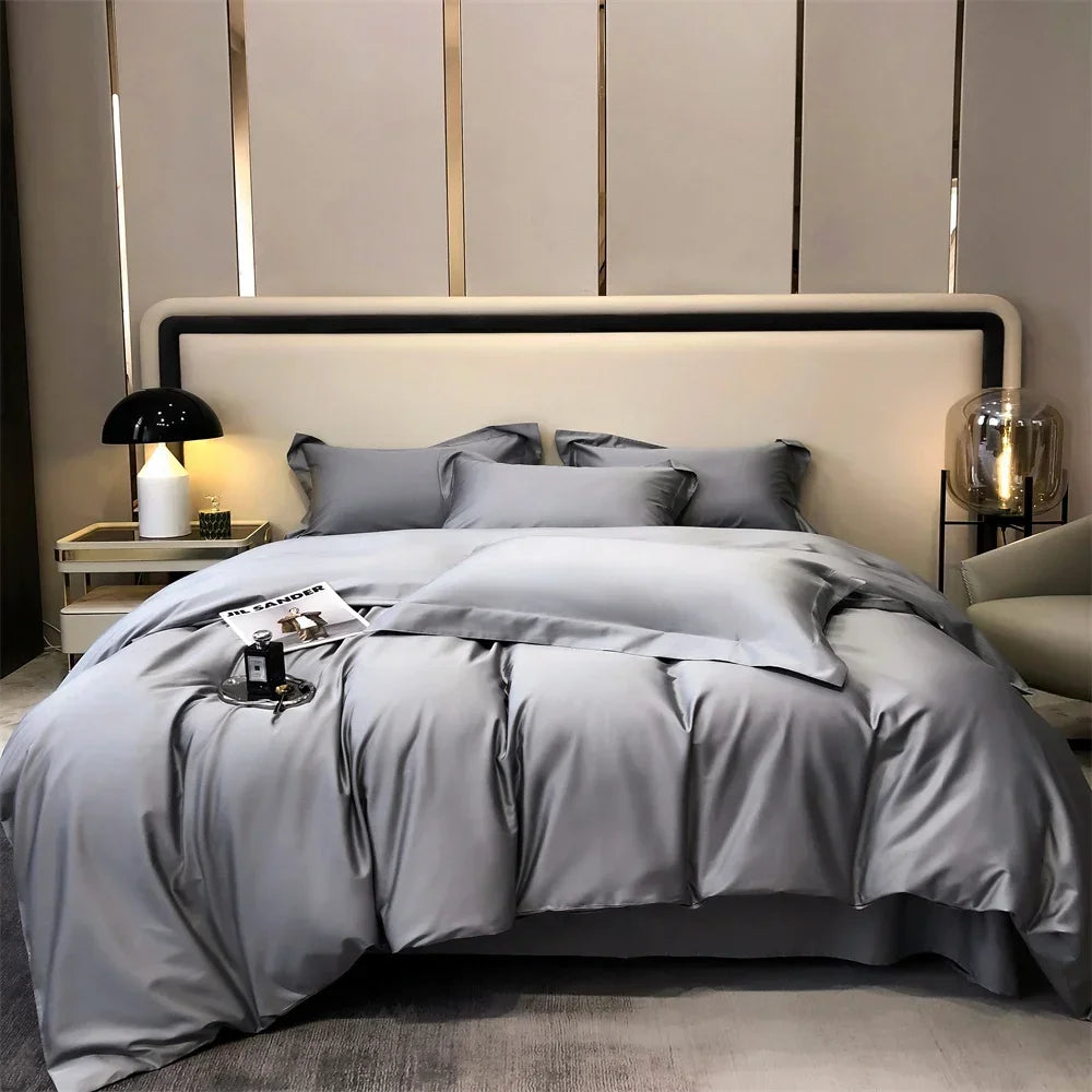 Svetanya Pure Egyptian Cotton Bedding Sets Bed Linens Solid Color Sheet Pillowcase Duvet Cover Queen King Underwear